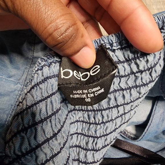 Bebe Stylish Blue Halter Romper - Picture 5 of 5